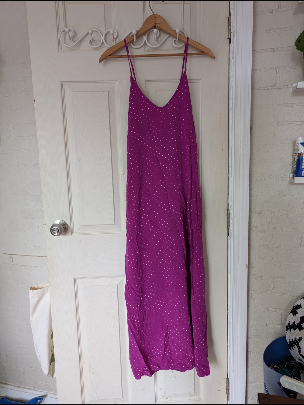 Old Navy Purple Polka Dot Maxi Slip Dress XL